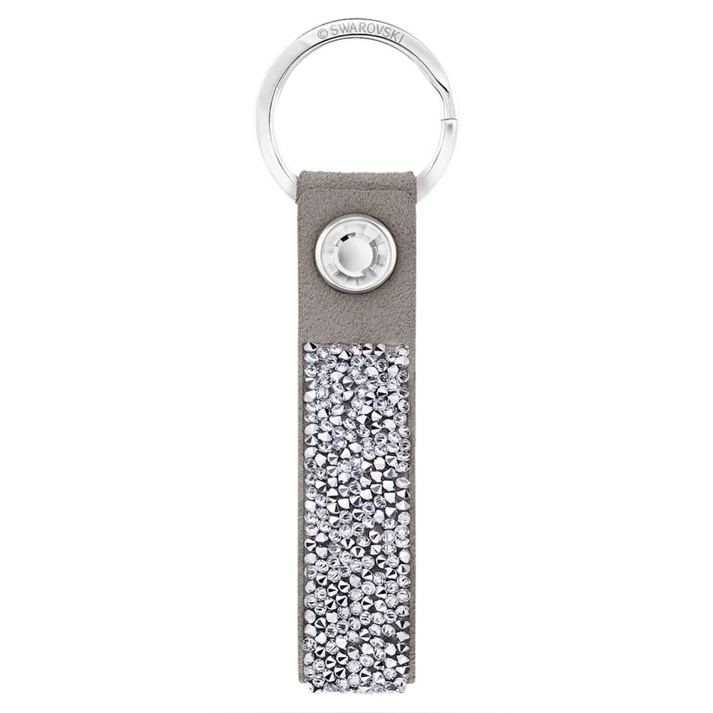 Swarovski Glam Rock Key Ring - Gray with Crystals, Stainless steel